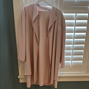 Elegant Pink Dress and Coat Set worn once